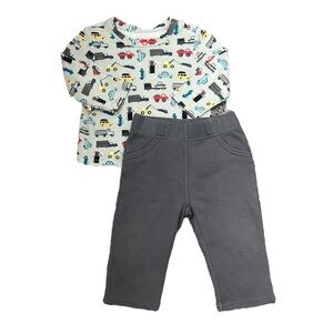 Zutano Baby Boys Long Sleeve Shirt/Pants 2 Piece Set Cotton Set - Size 12 Months